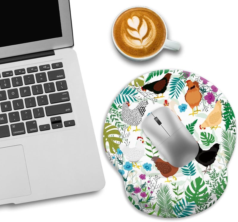 LIMKRIAN Chicken Ergonomic Mouse Pad with Wrist Rest, Gaming Mouse Pad with Wrist Support, Funny Mouse Pads for Desk, Computer Mousepad with Non-Slip Pain Relief PU Base, Cute Office Desk Accessories - Image 3